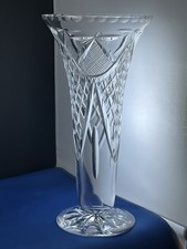 Edinburgh Crystal Tall Vintage Elegant Vase Swag & Tails Pattern 22.5 Cm