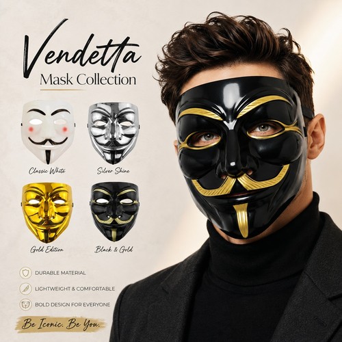Anonymous vendetta face mask - face,