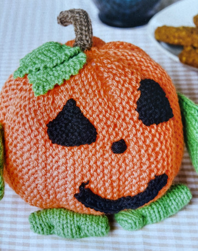 Knitted halloween pumpkin - knitted,
