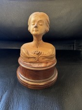 Hand Carved Wooden Bust of