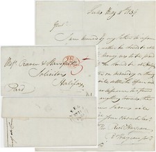 1839 LETTER RICHARD HARGRAVE