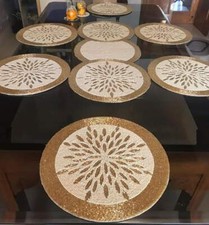 White And Gold Beaded Dining