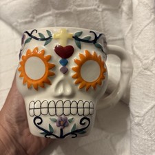 Skull Mug Day of the Dead Cup 3d Colourful Skeleton Ceramic Mug Coffee Tea