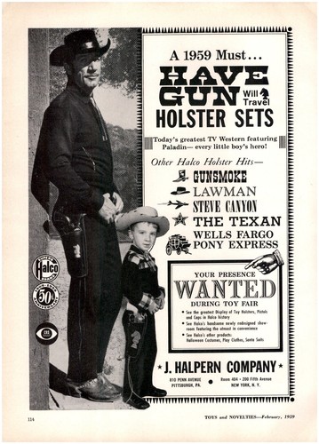 1959 paper toy - paper, holster