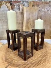 Rustic Wooden Candle Holder /