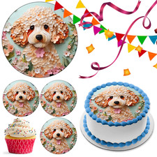 Poodle Dog Cake Topper Party