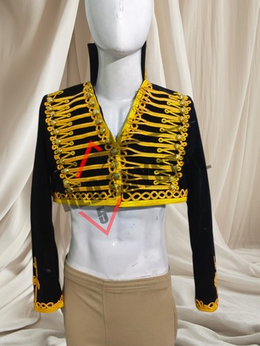 Women black wool hussar - wool,