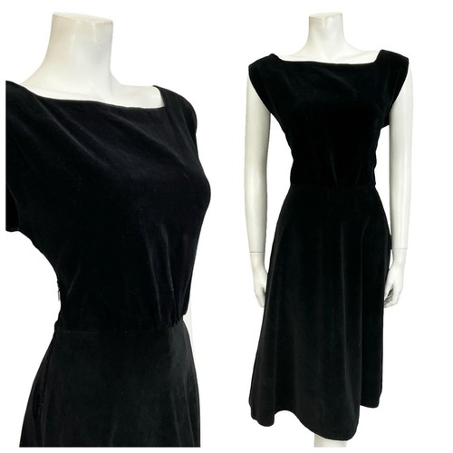 Vtg 60s 70s black velvet - 60s,