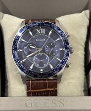 Guess Men's Brown Leather Tycoon Watch - W1262G1