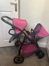 Kids dolls double buggy - dolls,