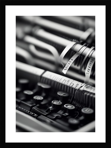 Soft vintage typewriter - typewriter, framed
