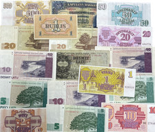 LATVIAN BANK NOTES - CHOICE OF
