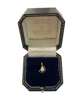 Fire Opal Pendant 9ct 9k Yellow Gold Pear cut Opal Cabochon Vintage Pendant