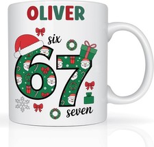 Personlaised Funny Christmas Mug Santa Says 6 7 Craze Meme Trending 11oz