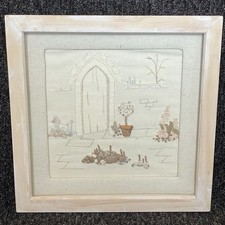 Framed stumpwork embroidery - framed,