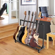 Multi Guitar Stand 5 Holder Foldable Universal Guitar Rack for Guitar Bass Black