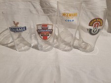 4 x Branded Beer Pint Glasses Man Cave Bar