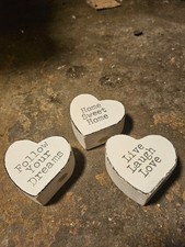 wooden, metal, cermaic heart home / shelf ornimanetns