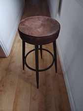Flat Pack Stool Brown Suede