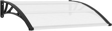 Door Canopy – Black Bracket, Transparent Sheets, 100 x 80cm