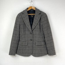 Barbour Classic Tweed Blazer Womens 8 Grey Wool Country Hacking Sporting Jacket