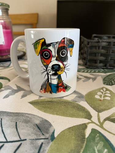 Beautiful ceramic dog - dog, mug