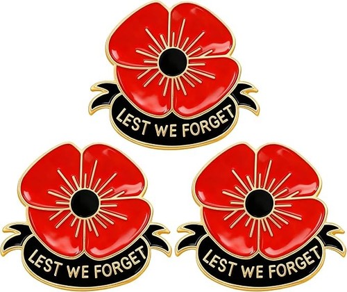 3pcs poppy badges - badges, pins