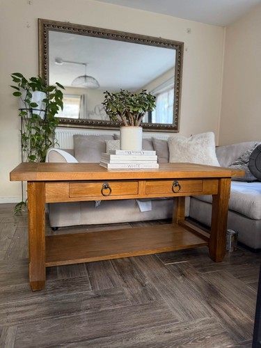 Solid oak coffee table - solid, with