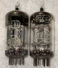 Pair Mazda 12AX7 ECC83 Chrome plate Vacuum Tubes Silver Plate Amplitrex Test NOS