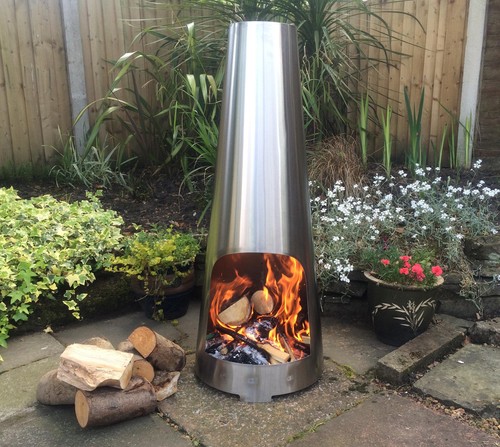 Outdoor chimenea log - chimenea,