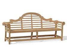 Teak Outdoor Bench with Cushion option, Lutyens-Style - 6 sizes: 0.8m - 2.7m