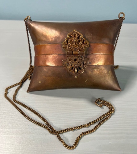 Brass pillow purse 1930s - brass,