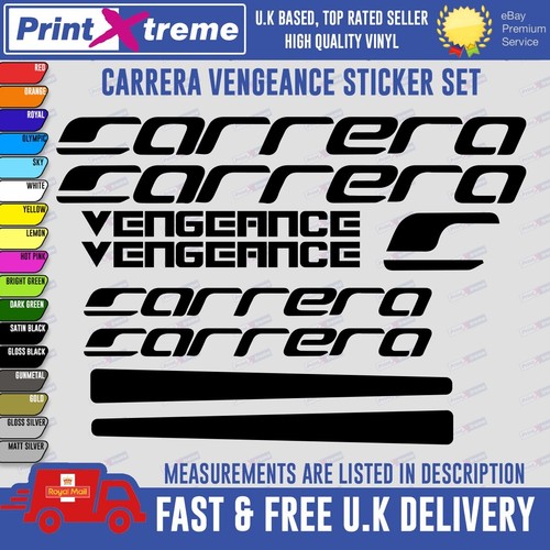 Carrera vengeance vinyl decals - carrera,