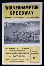 06/10/1961 Speedway Programme: Wolverhampton v Rayleigh (folded, results noted)