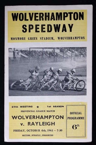 1961 speedway programme - 06/10/1961,