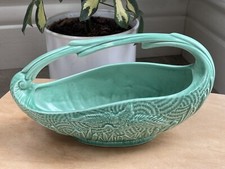 1940’s Sylvac Wild Duck Green Basket Vase 1851