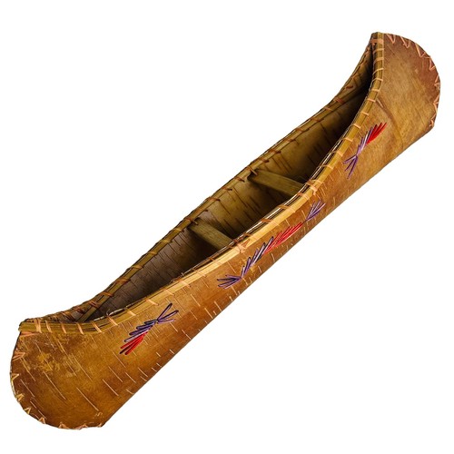 Vintage birch bark canoe - vintage,