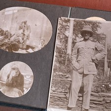 Antique Edwardian English Empire Photo Album Military Raj Postcards Collection