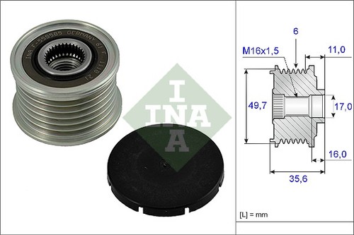 Alternator freewheel clutch - alternator,