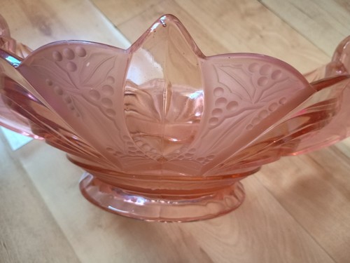 Art deco pink glass - art,