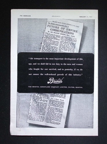 Original 1944 advert bristol - 1944,