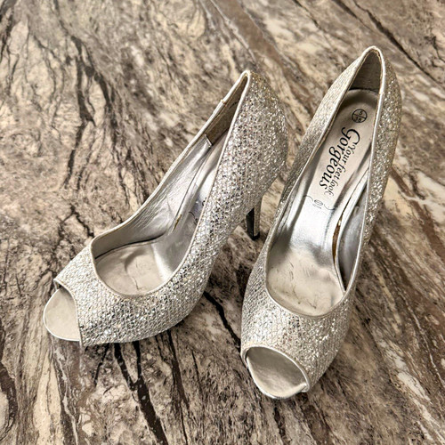 New look silver glitter peep - new,