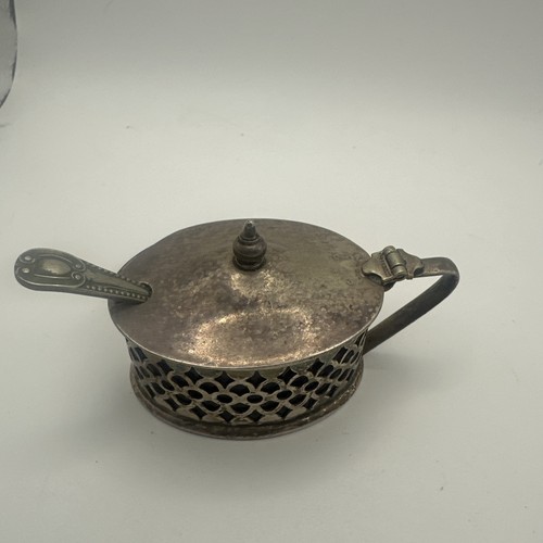 Vintage silver plated mustard