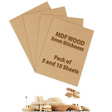 MDF Wood Sheets Smooth 1.5mm & 3mm Panels for Crafting, Painting & DIY Projects