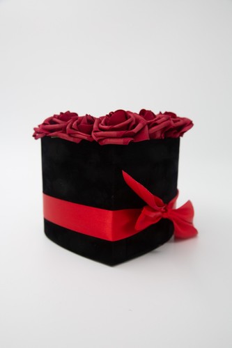 Flower box black velvet - box,,