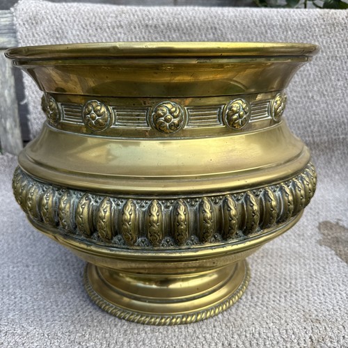 Antique large brass planter - antique,