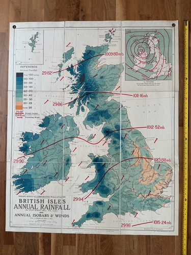 Vintage large school wall map - large,
