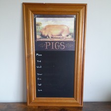 Large Vintage Wooden Pigs Blackboard Chalk Board 62x37cm