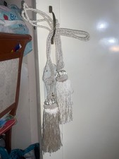 Pair glass crystal ivory rope Tassels curtain tie backs