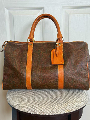 Etro paisley leather duffle - paisley,